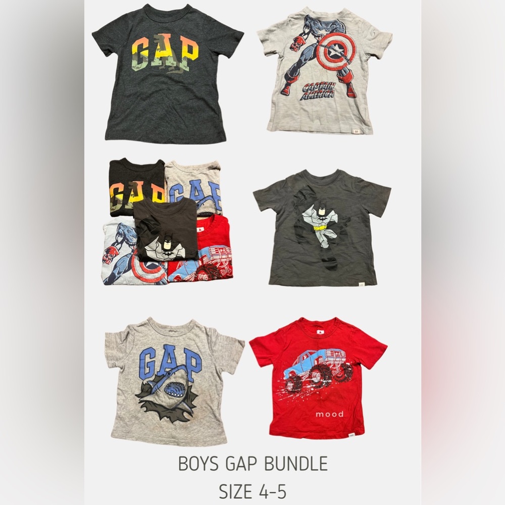 BUNDLE (5 shirts)- Boys GAP short sleeve size 4/5